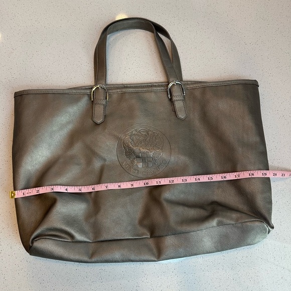 Dazzling Silver Vince Camuto Tote/Bag with Pink Interior Lining - Picture 3 of 10